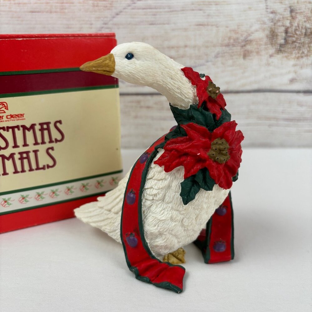 Silver Deer Tom Rubel Christmas Animals Goose Figurine